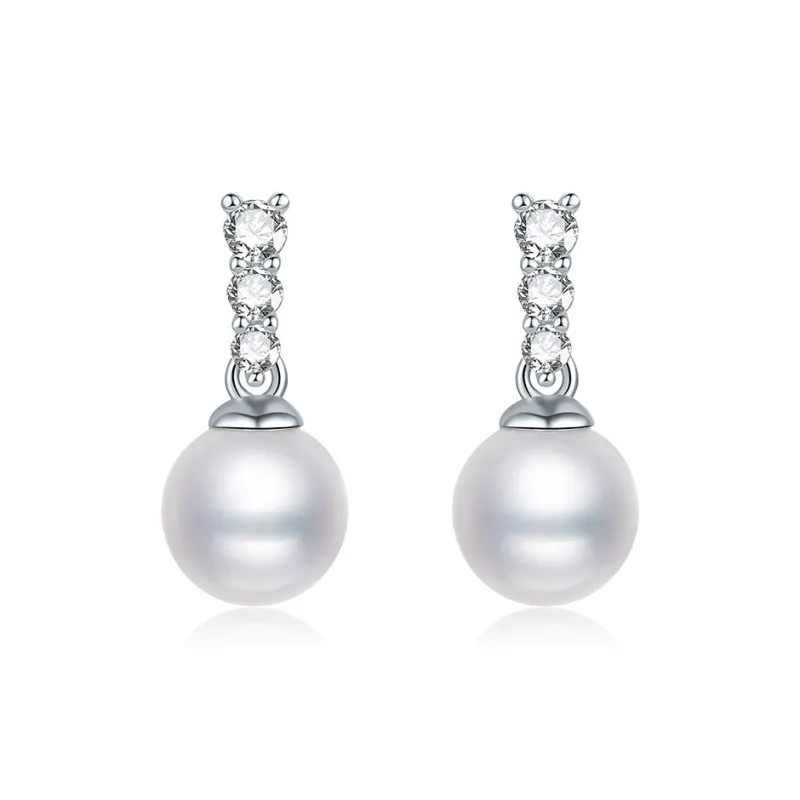 JINGUIFU Freshwater Pearl Stud Earrings Women's-0