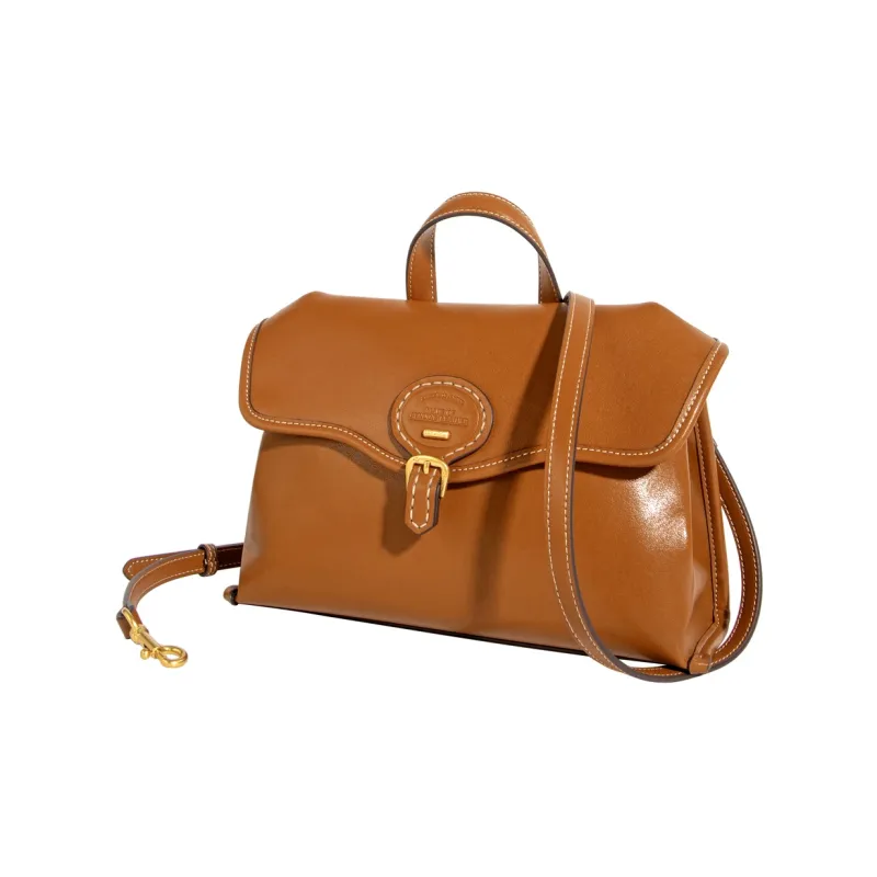 Cthulhu Cow Leather Commute Messenger Bag Elegant Women's Crossbody Handbag Medium Size Women's Brown-3