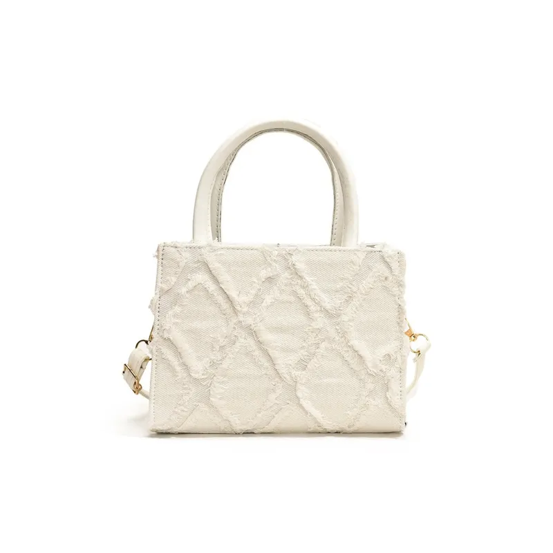 Yalu PU Tote Bag, Shopping Bag, Handbag Women's White/Black/Blue-4