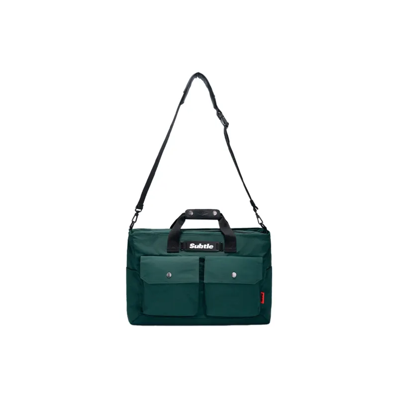 Subtle Nylon Handbag, Crossbody Bag Tubas Unisex Brown, Jasper, Black-4