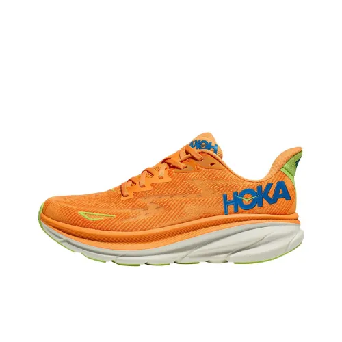 HOKA ONE ONE Clifton 9 Cushioning, Slip Resistant, And Abrasion Resistant Low Top Casual Running Shoes Men's Orange