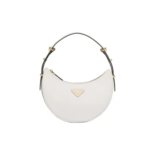 PRADA Leather Shoulder Bag Women's White