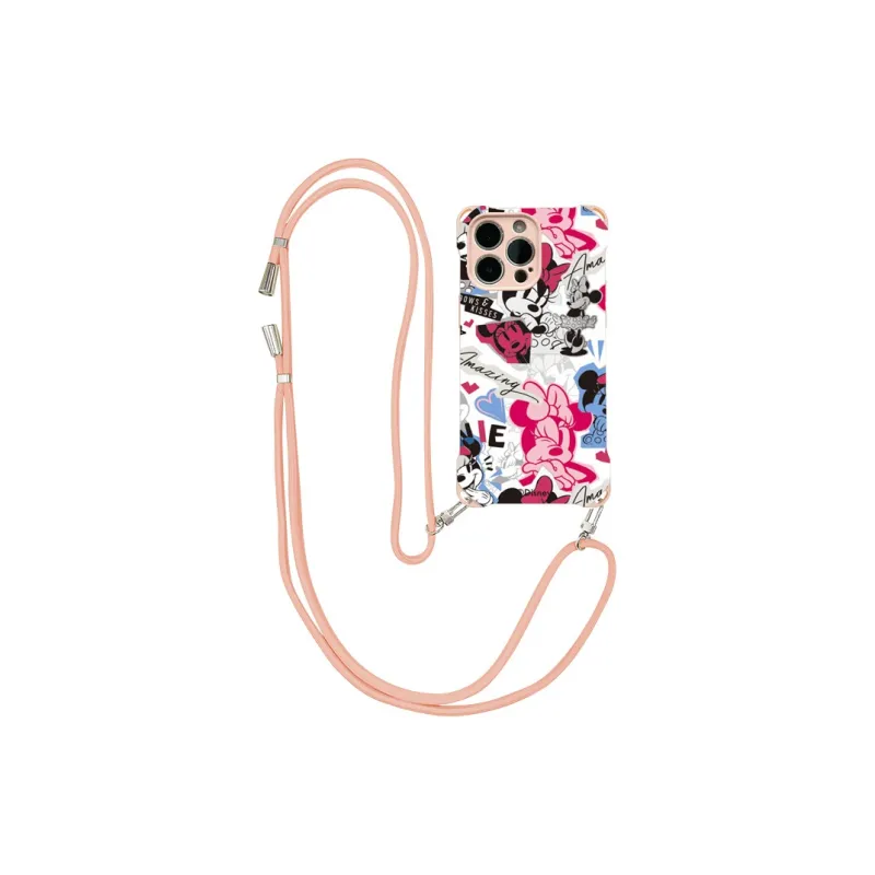 Disney Silicone Material Cute Mickey Crossbody Phone Cases Compatible With Apple 16 Pro Max/Pro/Plus/15/14/13-10