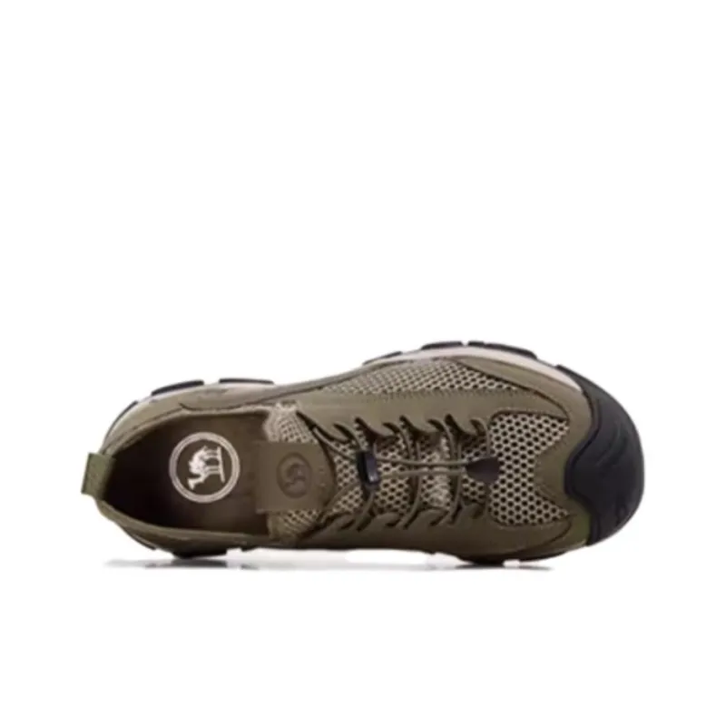 CAMEL Anti Slip Wear Resistant Low Top Trekking Shoes Men's Army Green-4