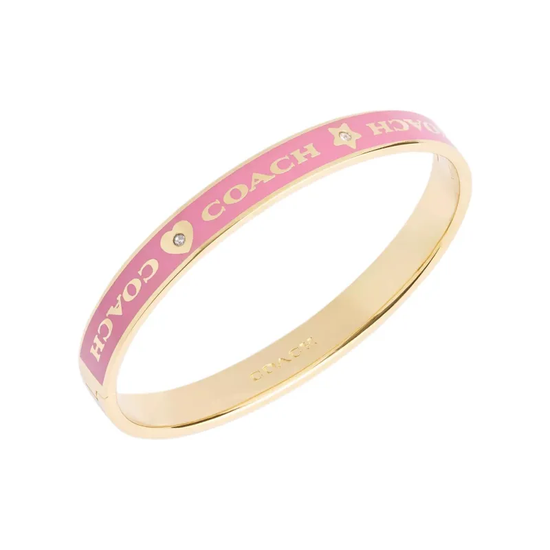 COACH Brass Plated Bangles Unisex Pink-1