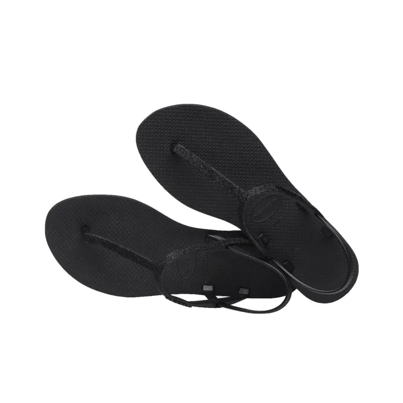 Havaianas You Paraty Glitter Strap Sandals Women's Black-3