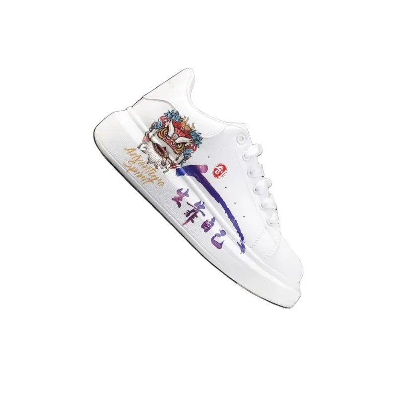 Locke Non slip Lightweight Low Top Skateboard Shoes Unisex White-2