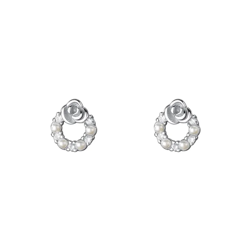 GIFT&CO S999 Fine Silver Stud Earrings Women's-0