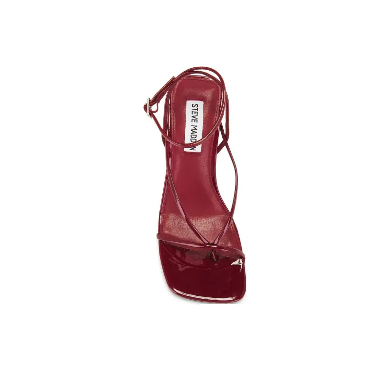 STEVE MADDEN Annie Heel Strap Sandals Women's Red-4