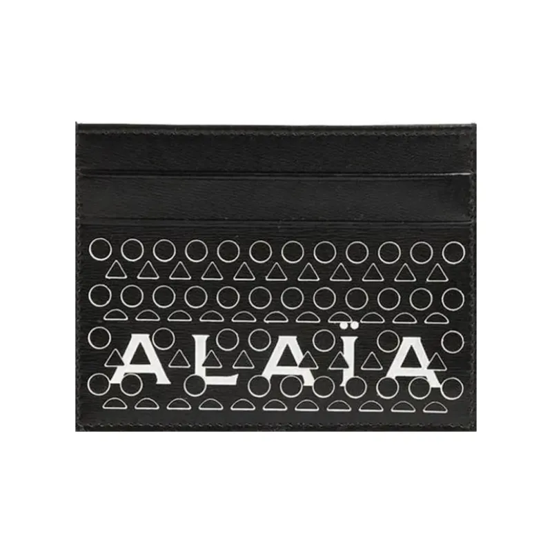 Alaia Calfskin Card Holder Women's Black-5