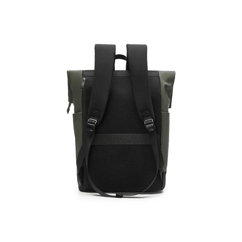 Champion Artificial Leather Backpack Large Size Unisex Black/Olive Green/Black-11