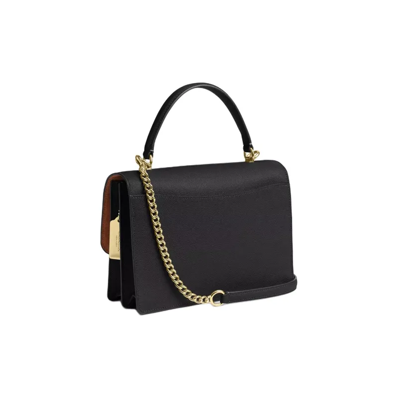 COACH Leather Shoulder Bag Crossbody Bag Handbag Medium Size Women's Black-1