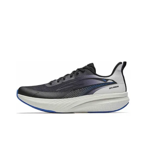 Anta Cloud Trail Wear Resistant Cushioning Coverage Low Top Sprint running Blue Shoes Men's Black White