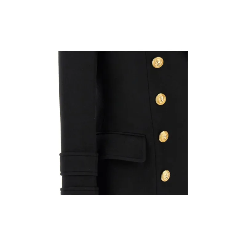 BALMAIN Double Breasted Logo Button Coat-6