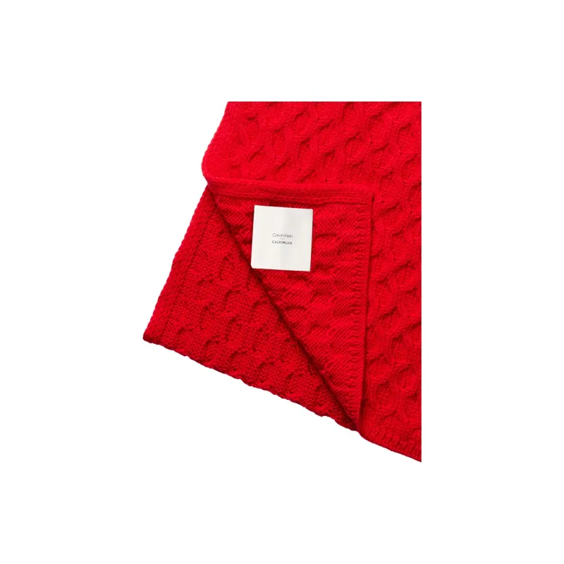 CALVIN KLEIN Sheep Wool Knit Scarves Men's China Red-1