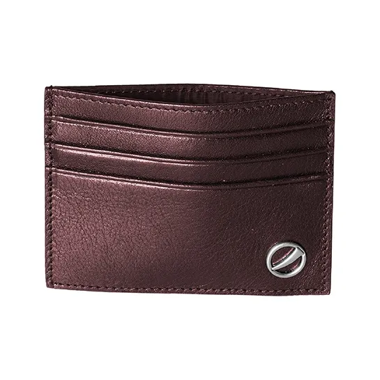 SUPERMERCY One Stroke Series The First Layer Of Calfskin Card Holder Mini Unisex Black/Purple Glaze-18