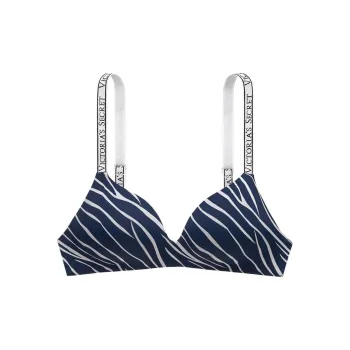 Victoria's Secret Bra Women's Blue White Zebra Print