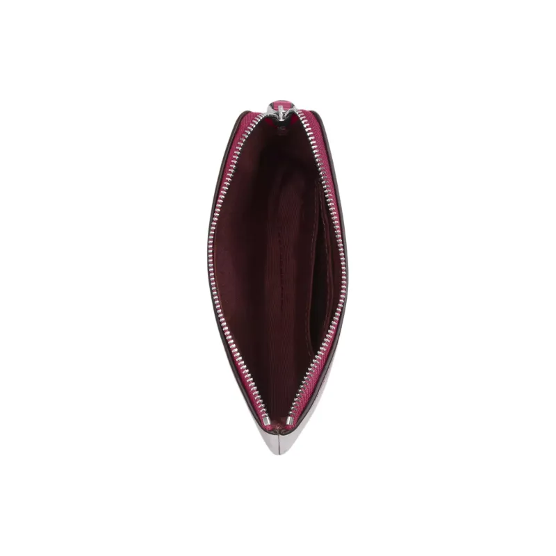 COACH Corner Zip Patent Leather Clutch Small Size Women's Pink-1
