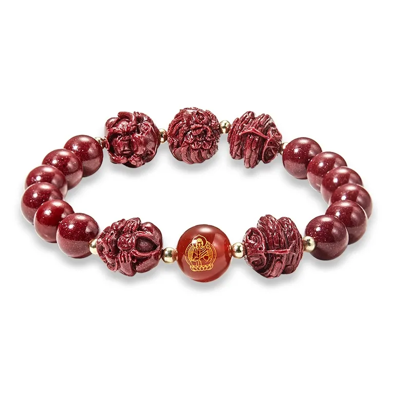 AGOVSKI Reconstructed Cinnabar Bracelets Unisex-5