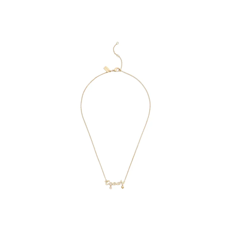 COACH Glass Necklaces Women's Gold-1