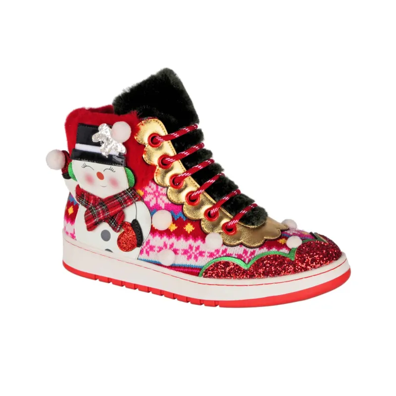 IRREGULAR CHOICE Snowball Fight High-Top Skateboard Shoes Unisex Red-2