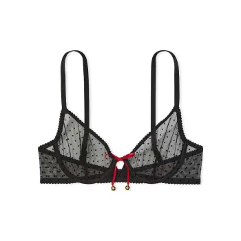 Victoria's Secret 24 Big Show Collection VERY SEXY Bra Women's Black Polka Dot