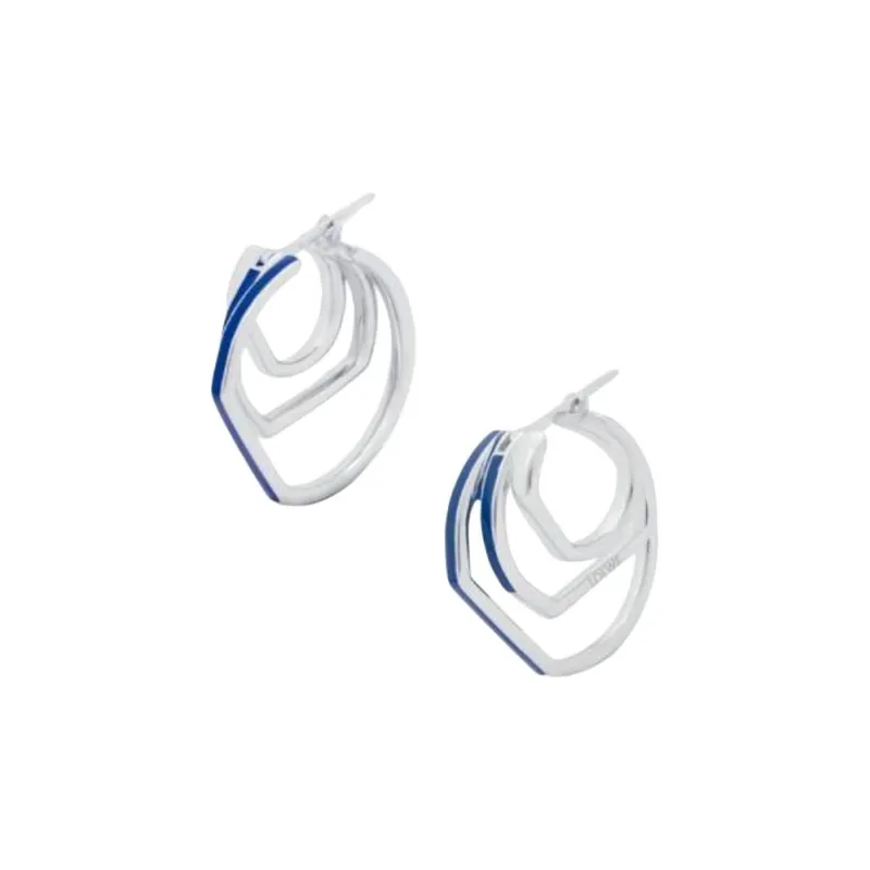 LOEWE Sterling Silver Earrings Unisex Blue-0