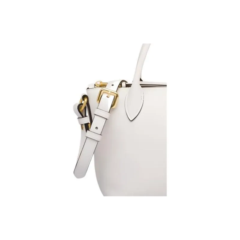 PRADA Calfskin Leather Crossbody One Shoulder Handbags Women's White-3