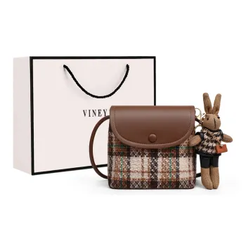 VINEY Fabric Shoulder Bag Crossbody Bag Cell Phone Pouch Small Size Women's Coffee