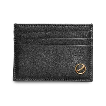 SUPERMERCY One Stroke Series The First Layer Of Calfskin Card Holder Mini Unisex Black/Purple Glaze