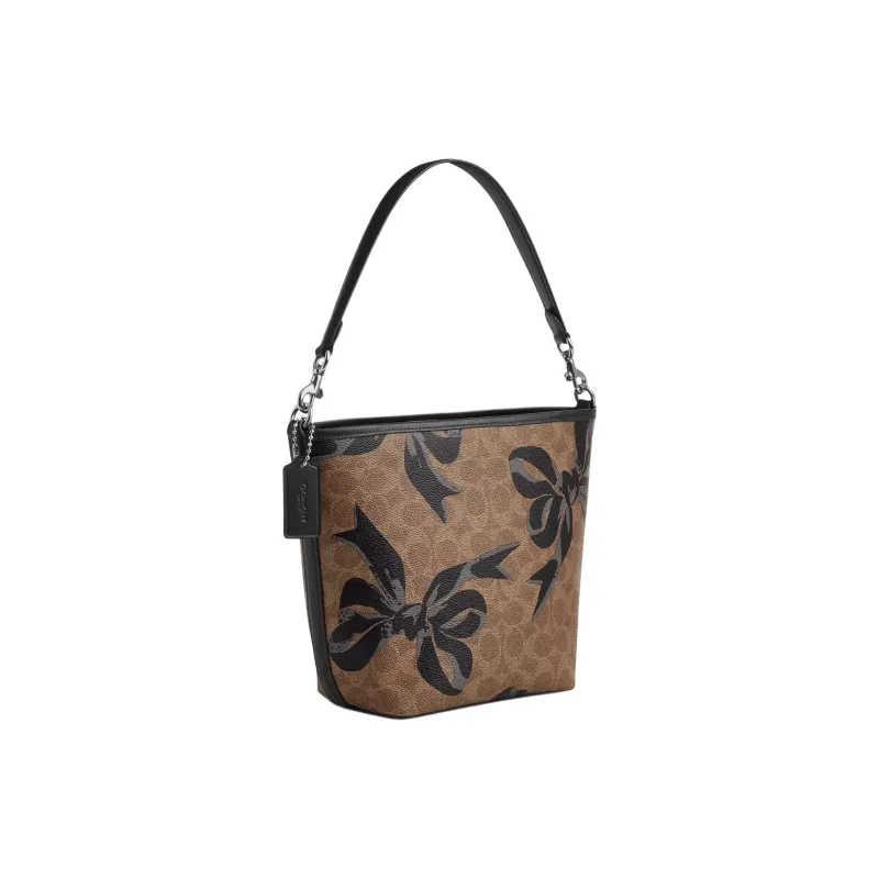 COACH City Coated Canvas Bucket Bags Shoulder Bags Small Size Women's Tan-1