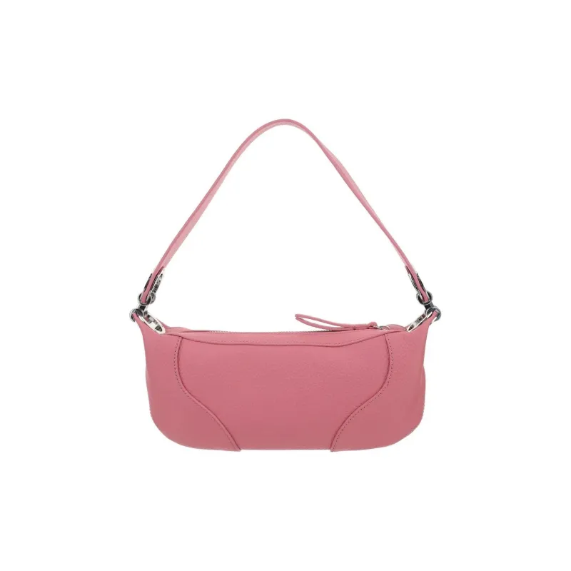 By Far Amira Grained Cow Leather Shoulder Bag Handbag Shoulder Bag Large Size Women's Pink-2