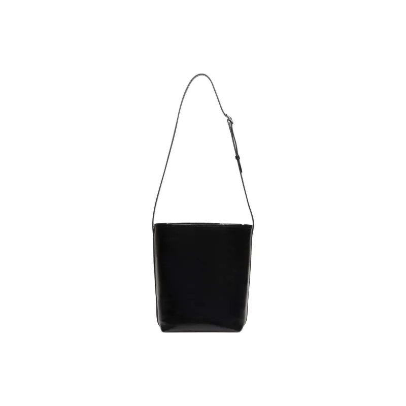 BALLY Buffalo Leather Bucket Bag, Shoulder Bag Women's Black-2