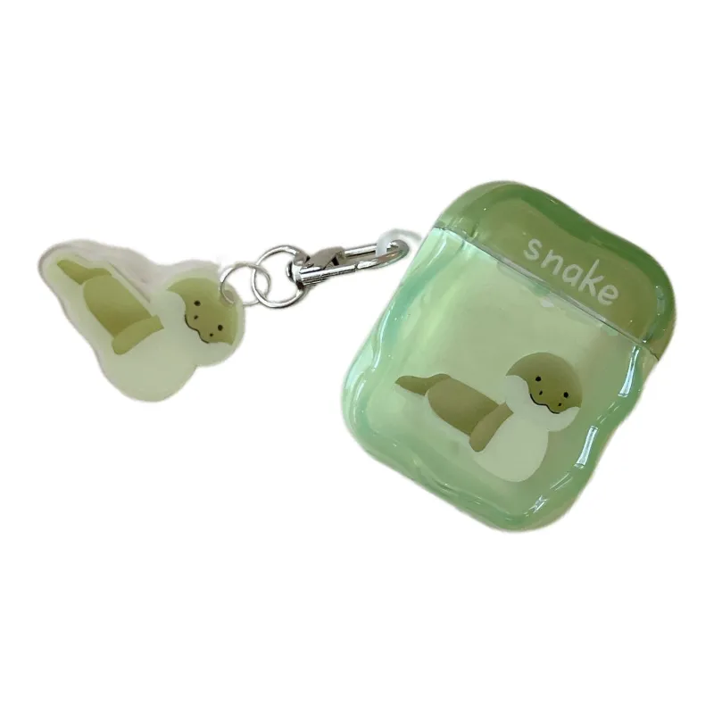 SUGIBUGI Compatible With AirPods 1st/2nd/3rd Gen/Pro/2nd Gen Pro TPU Cute Cartoon Adorable Snake Headphone Cases-2