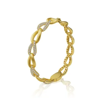 FUNNXI S925 Silver Bangles Women's Gold