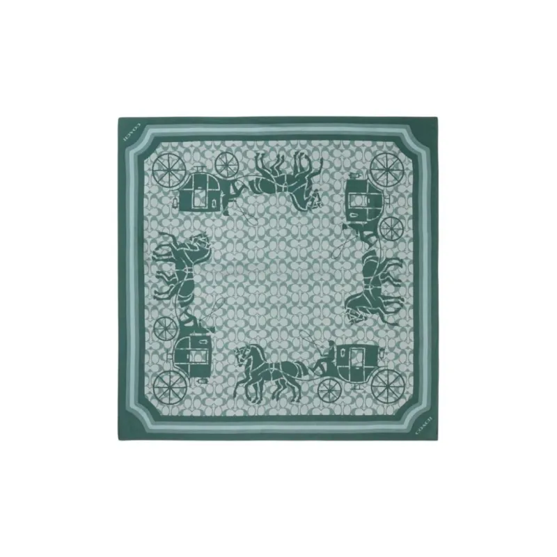 COACH Silk, Silk Scarves Women's Green-0
