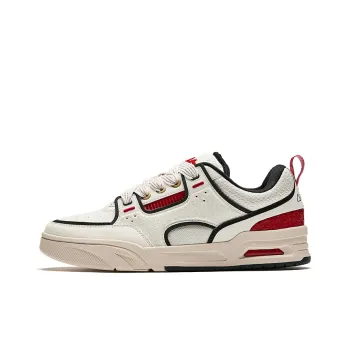 Anta Coverage Anti Slip And Wear Resistant Low Top Skateboard Shoes Men's Beige Black Red