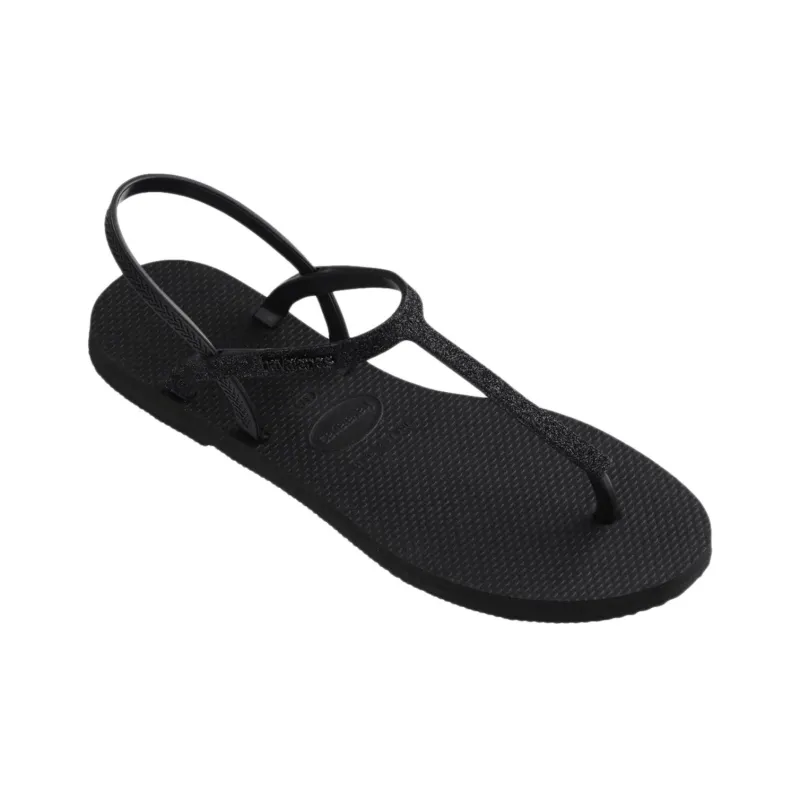 Havaianas You Paraty Glitter Strap Sandals Women's Black-1
