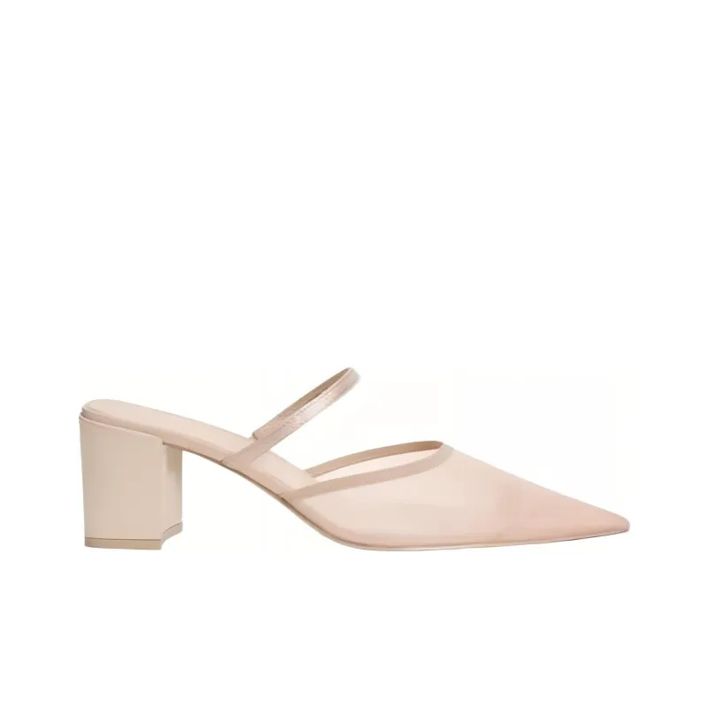 12 STOREEZ Pointed toe Mesh Mules Women's-1