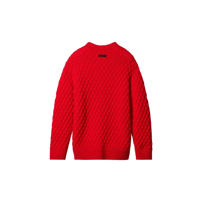 CALVIN KLEIN Spring Festival Red Magenta Sweater Men's-3