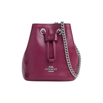 COACH Patent Leather Smooth Leather Clutch Mini Women's Pink