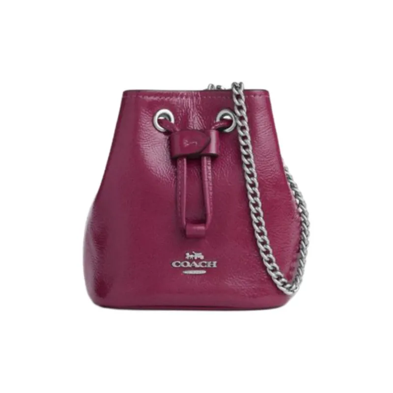 COACH Patent Leather Smooth Leather Clutch Mini Women's Pink-0