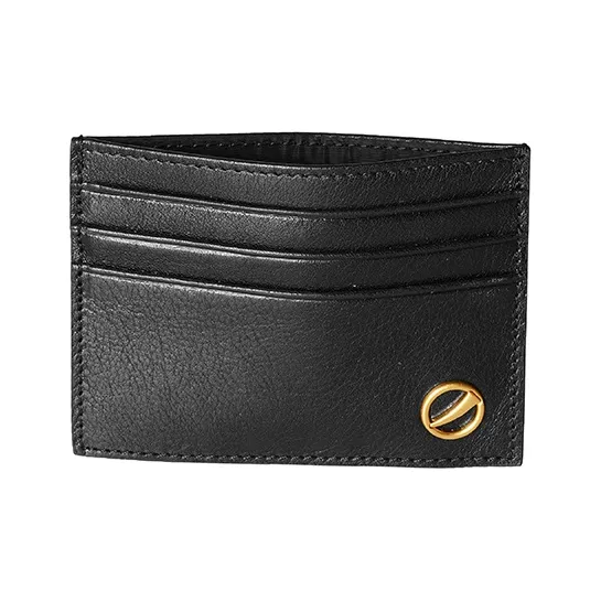 SUPERMERCY One Stroke Series The First Layer Of Calfskin Card Holder Mini Unisex Black/Purple Glaze-3