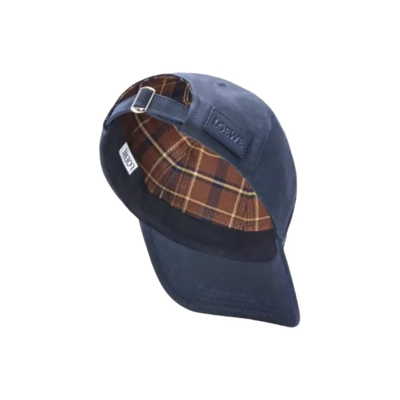 LOEWE Wax Treated Canvas Baseball Caps Unisex Blue-2