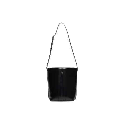 BALLY Buffalo Leather Bucket Bag, Shoulder Bag Women's Black