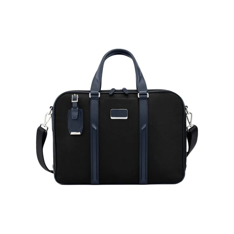 TUMI Nylon Briefcase One Shoulder Crossbody Portable Laptop Bag Unisex Black-0