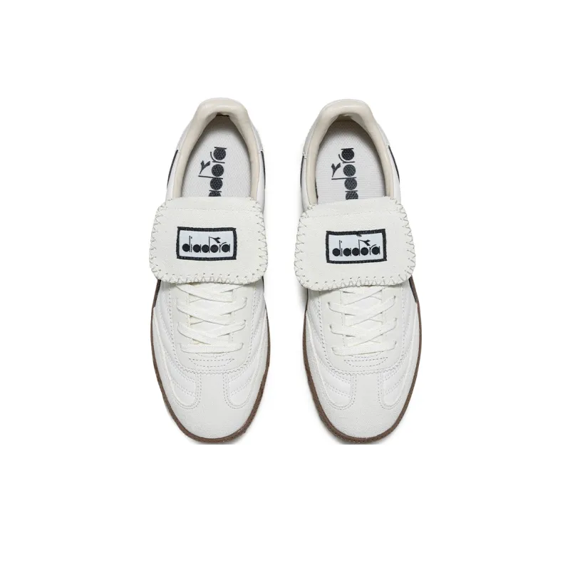 Diadora Wear Resistant Low Top Skateboard Shoes Unisex White Black-2