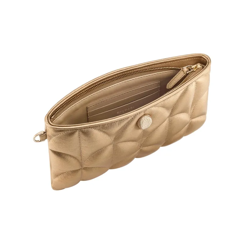 BVLGARI Calfskin Clutch Women's Gold-2