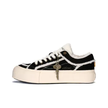 MATNUT Height Increasing Slip Resistant Low Top Skateboard Shoes Unisex Black