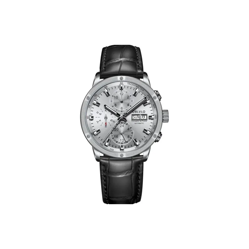 OBLVLO Automatic Mechanical Movement Watch Men's Watches Blue Dial-3